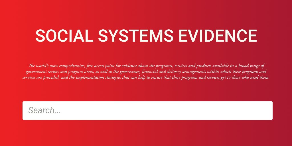 lavisjn's tweet photo. Excited to announce the launch of the beta version of Social Systems Evidence - a free resource to better support policymakers, stakeholders and researchers who want to access the best available research evidence in a timely manner https://t.co/NQGzQ8BPbL #SDGs https://t.co/EGVJcLcpwH