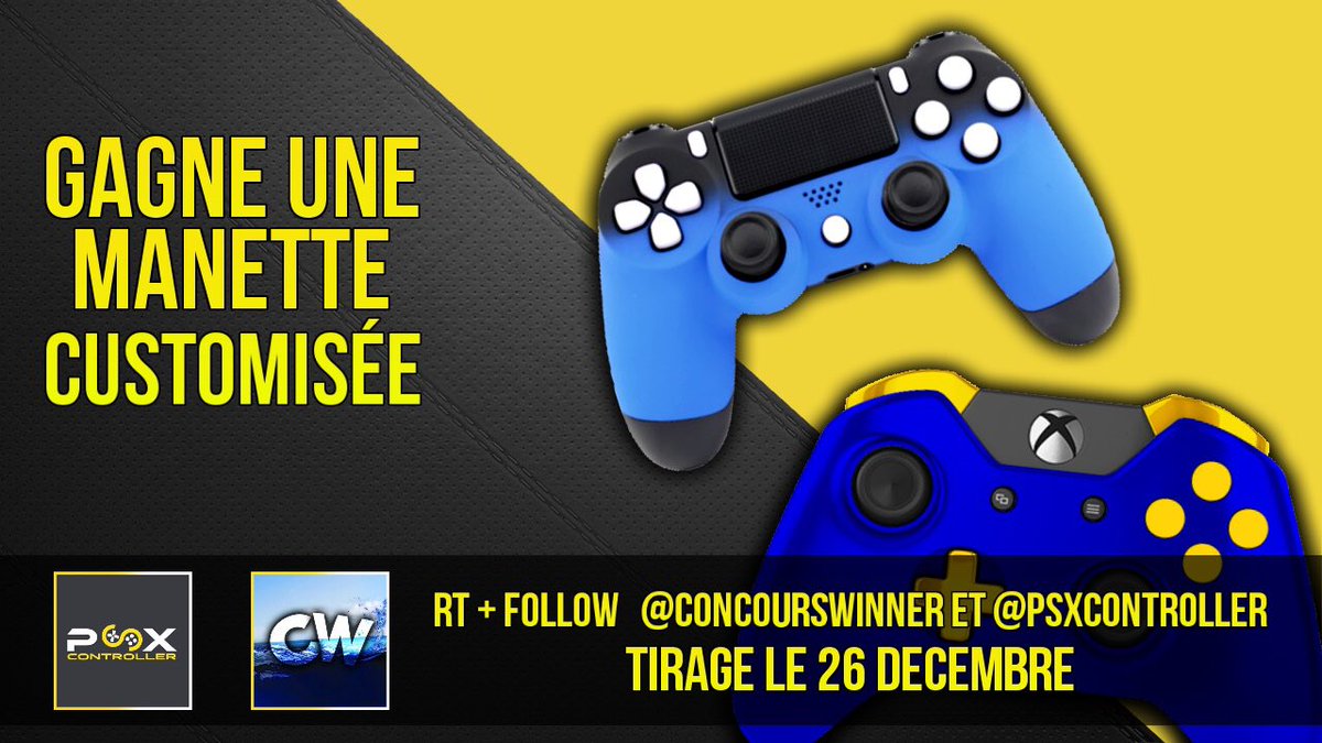 ConcoursWinner's tweet image. #CONCOURS #GAMING ! 💣

Gagne une manette #PS4 #XBOX CUSTOM 🎁

▶️ Retweet + Follow @ConcoursWinner &amp;amp; @PSXcontroller

👉🏻 Tag un(e) ami(e) et viens en MP pour TA SURPRISE ☘️

TAS 26/12 à 21H00💥