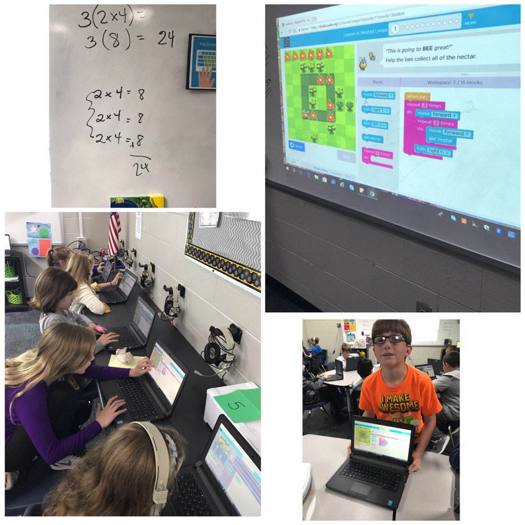 MrsRiley_MVES's tweet image. 5th graders seeing the connection between nested loops in code & math. @TeachCode #beyondhourofcode @MVESGainesville