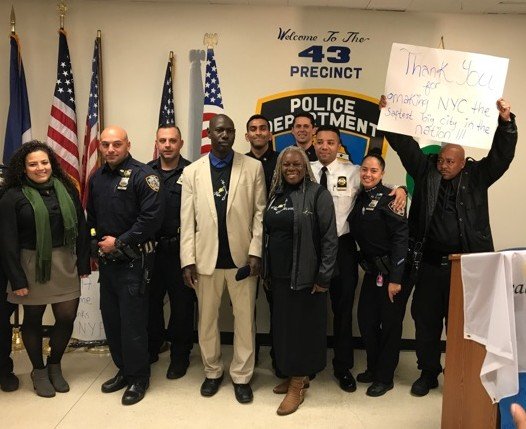 NYPD43Pct's tweet photo. A gr8 partner; Sheikh Musa Drammeh &amp; #PeaceDecember, always recognizing &amp; supportive of the men &amp; women of the #NYPD https://t.co/N0JDLcxeVz