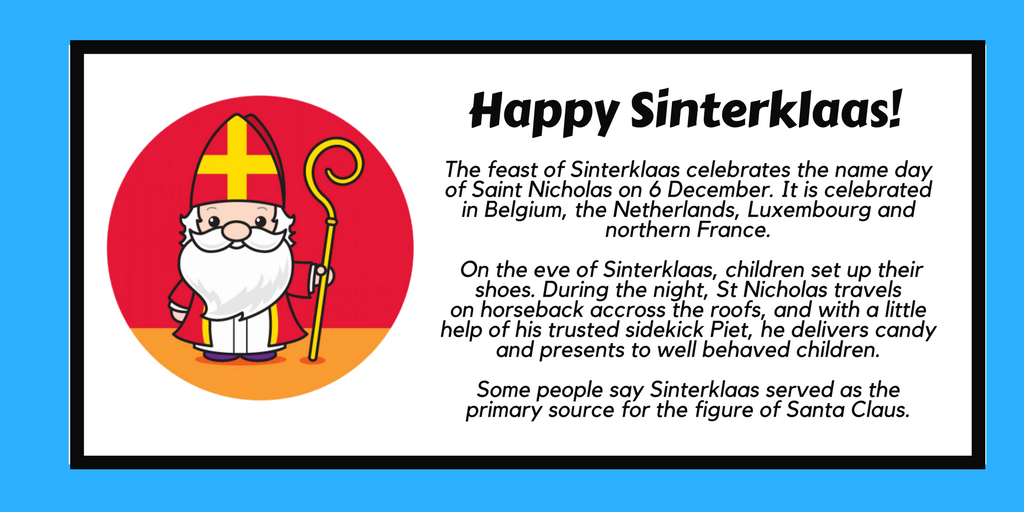anders anker Verstoring Michael Caluwaerts - 胡旻昊 on Twitter: "#Didyouknow on 6 December, Belgium  celebrates #Sinterklaas, or Saint Nicholas. The evening before, children  line up their shoes, hoping the Good Holy Man will come during