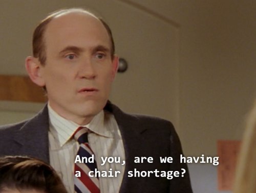 OmwPodcast's tweet photo. Snyder, the unsung hero of order at #SunnydaleHighSchool! #chairshortage #PrincipalSnyder Who was your favorite principal? #btvs #buffythevampireslayer https://t.co/V8ufo7JvXt