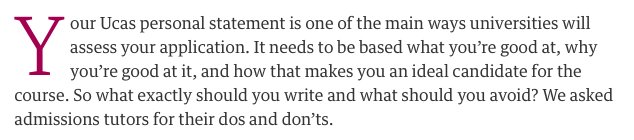 AB_Biz_Training's tweet photo. This article in today’s @guardian is about uni personal statements. It mentions the importance of proof-reading.
Oh, the irony in the intro….
#subsplschk
#Journalism https://t.co/F39fU8XgWR