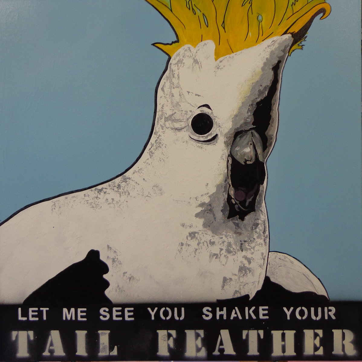 ArtMeGallery's tweet photo. The quintessential #Australian bird - the Cockatoo.  See Shake a Tail Feather by Simon McCullough.  Available now online.  What a fantastic Christmas gift, #originalaustralianart #supportaustralianmade #australianart #originalart #simonmccullough #artmegallery https://t.co/oNx7dFA4st