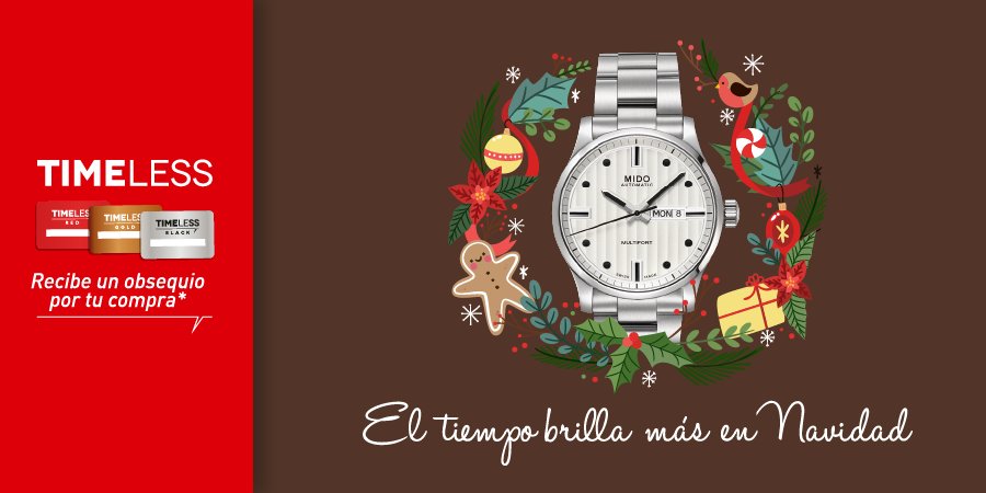 TimeSquareCol's tweet image. Tiempo de navidad para regalar y compartir con quienes amamos. Por cualquier compra y aceptar ser parte del programa, disfruta del mundo de beneficios que TIMELESS ha preparado para ti. #TimeSquareCol #RelojesColombia #WatchOfTheDay #TimeLess #Time #Moda #Lujo #RegaloNavidad