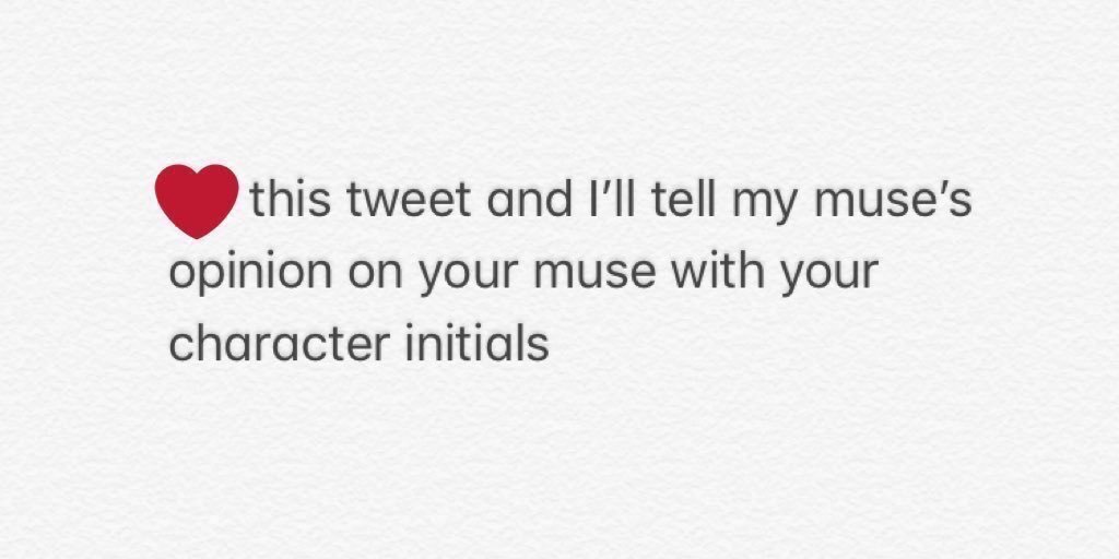 //Even if we have not interacted, feel free to give this a like! I'd love to assess Grey's chemistry with your character.