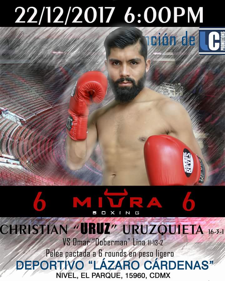 .<a href="/PepeCamarillo/">Jose Luis Camarillo</a> te invitamos a las tardes de box en el deportivo Lázaro Cárdenas y conoce al #MiuraBoxingTeam, ya que tendremos a 6 peleadores en acción. #NadaNosDetiene #UruzMiura
