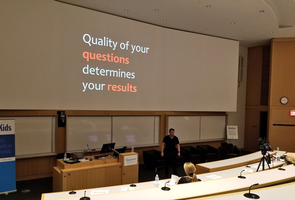 "The quality of your questions determines your results" wise words from <a href="/SimonTrevarthen/">Simon T. (Trevarthen) Innovator. Speaker. Leader.</a> <a href="/BiomedicalZone/">Biomedical Zone</a> #transformpaeds #innovation