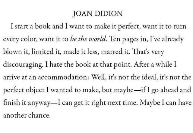 Happy birthday Joan Didion.  Making an album is just the same. C/o 