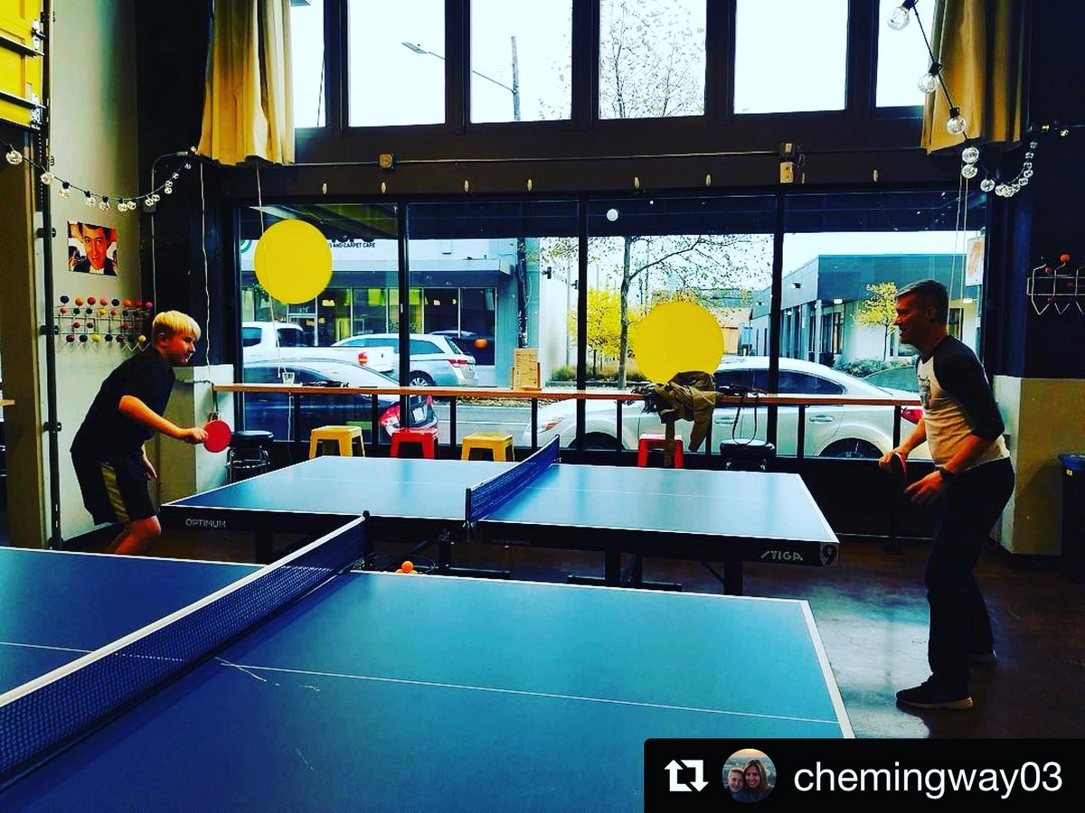 #Repost @chemingway03
・・・
Eddie practicing because he knows Suzanne and I are coming for him! @pipsandbounce  we love your place! You supported @pdx bubble soccer and glad we could come by to check you out.
The new ping pong family rivalry will be bringing us in more often.
