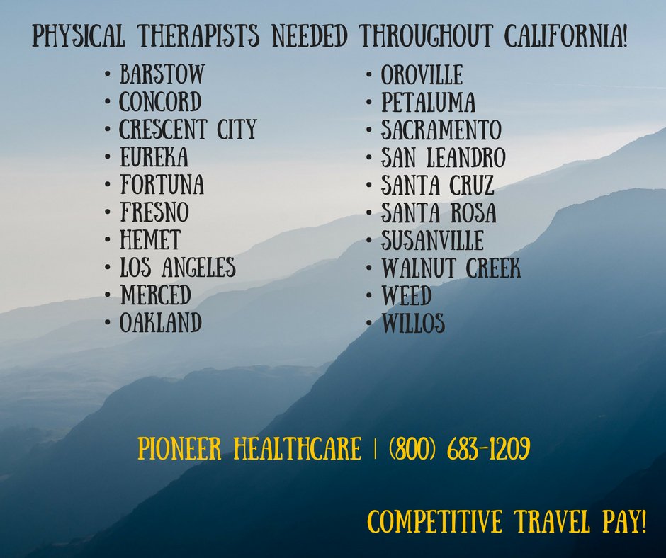 #NowHiring #DPT #PioneerJobs #choosePT #travelingPT #PTjobs #PTlife  #alliedhealth #travelPTjobs #traveljobs #TravelAssignment link pioneer-healthcare.com/jobs/