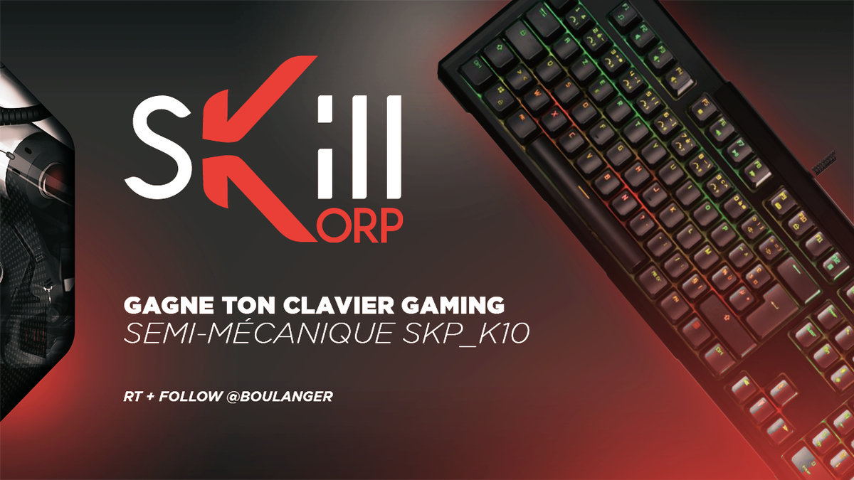 armateam's tweet photo. 🎁 Tente de gagner un clavier SkillKorp ! 🎁 
#ChallengeSkillKorp    
▶️ RT &amp; Follow @boulanger   
TAS le 06/12    
Bonne chance à tous ! 😀 https://t.co/RfVwPrSDeu