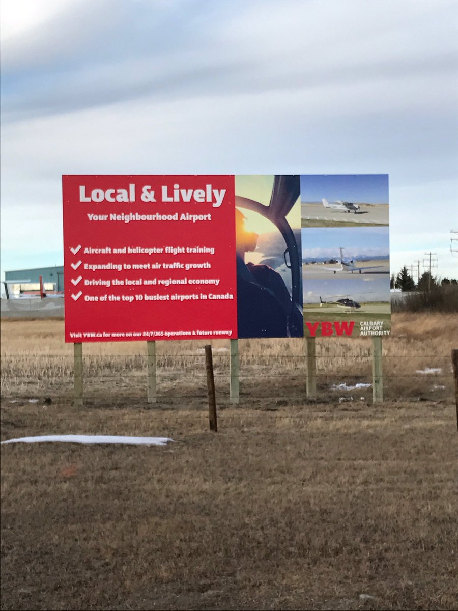 New 20'x 12' Billboard sign installed at the YBW Springbank Airport.   Windy but can't complain about this December weather! #yycsigns