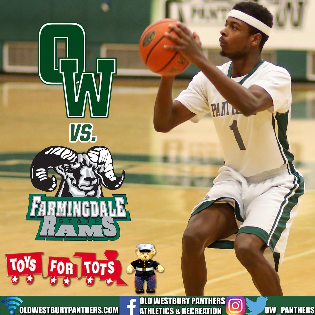 OW_Panthers's tweet photo. .@SUNYOldWestbury Men's Basketball (2-1,1-0) follows with a @Skylineconf @ToysForTots_USA battle vs. @FarmStateRams (3-2,1-1) at 7 PM inside Clark Athletic Center. Tune in w/Live Stats https://t.co/NZJUDiBSdw #OWvsFSC #d3h https://t.co/YQvXcKBkU6