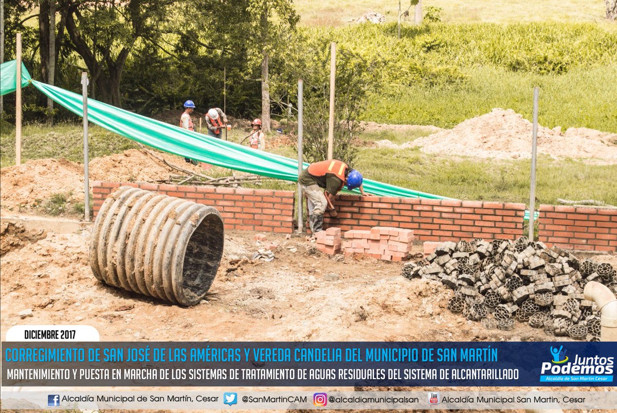 SanMartinCAM's tweet photo. Mantenimiento y puesta en marcha de los sistemas de tratamiento de aguas residuales del sistema de alcantarillado del corregimiento de San José de las Américas y vereda Candelia del municipio de San Martín, Cesar. https://t.co/mdstAFEpCO