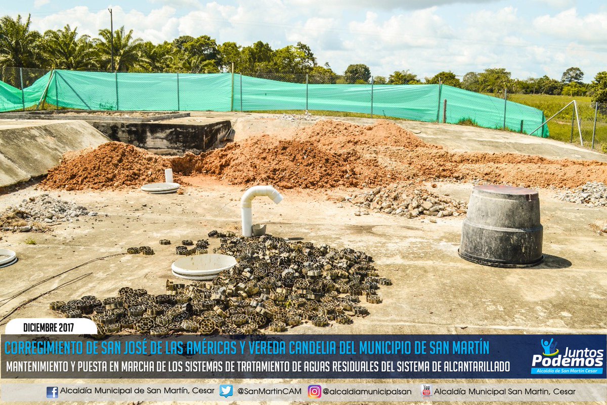 SanMartinCAM's tweet photo. Mantenimiento y puesta en marcha de los sistemas de tratamiento de aguas residuales del sistema de alcantarillado del corregimiento de San José de las Américas y vereda Candelia del municipio de San Martín, Cesar. https://t.co/mdstAFEpCO