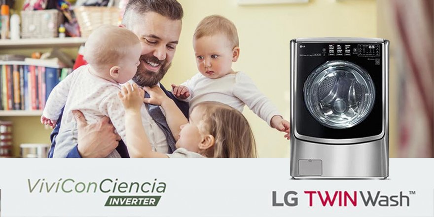 LGuruguay's tweet photo. ¿Sos de familia numerosa? Entonces nuestro lavarropas LG Twin Wash es lo que necesitás, porque te permite lavar dos cargas de ropa al mismo tiempo. 😎#InnovationForABetterLife https://t.co/t3svpJQGy4