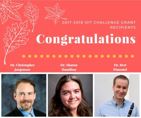 DSU_TechKnow's tweet image. Congratulations to Drs. Jurgenson, Hamilton, and Pimentel our 2017 @DeltaState Challenge Grant Recipients. @EllucianInc always happy to support teaching innovation!