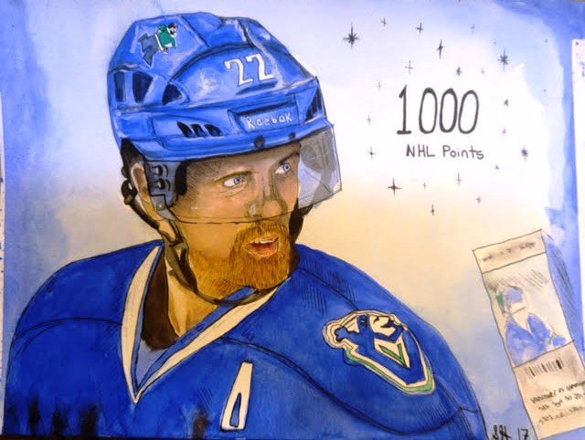 Canucksforkids's tweet photo. We still have great art coming in from kids around BC, check out this painting by 14 year old Samantha from Canucks Family Education Centre! #DANIEL1000 https://t.co/ohPPhgZwx7