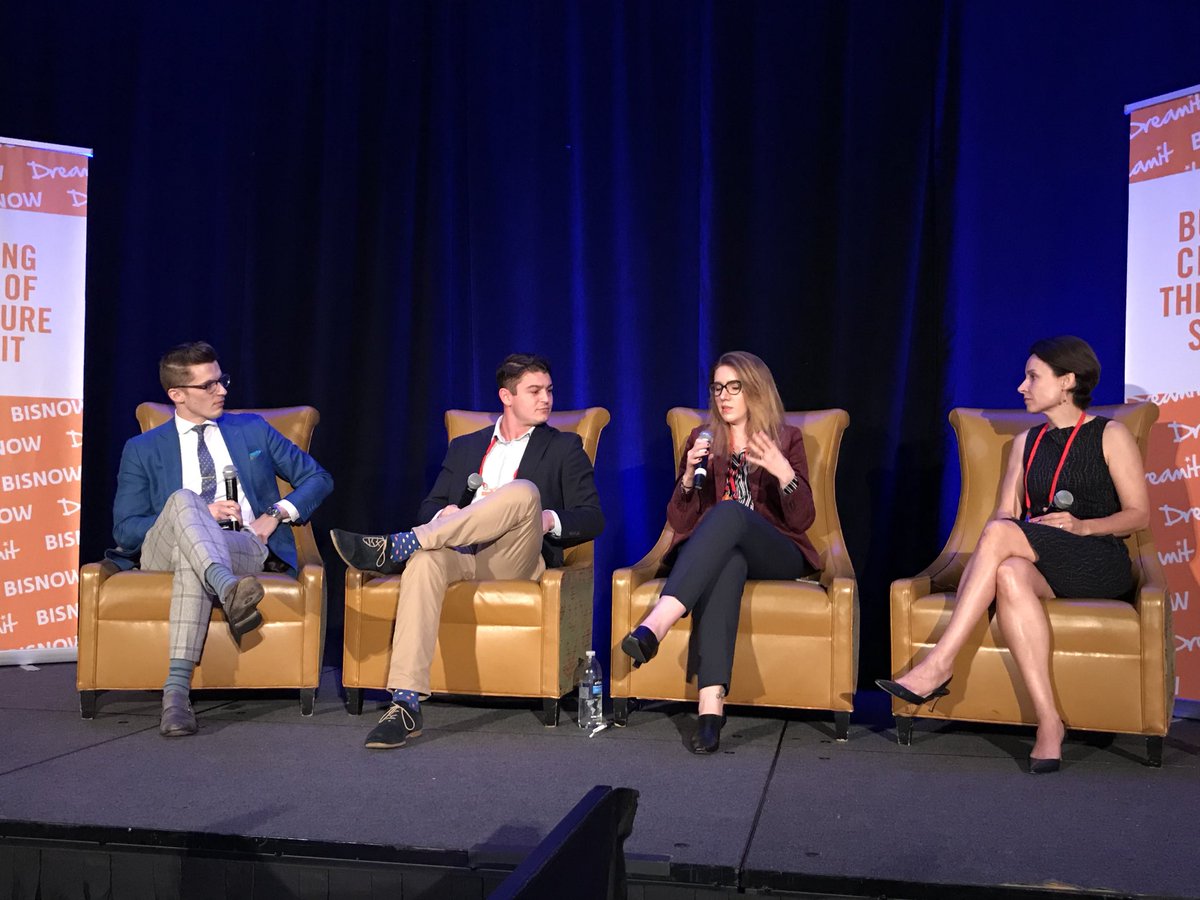 Bisnow's tweet image. Sarah Bonder discusses @ManageGo&apos;s recent announcement to accept #bitcoin payment — and the logistical hurdles and some skepticism they face — at #CRETechSummit