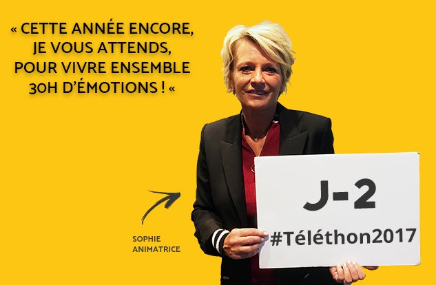 Telethon_France's tweet photo. 💛 Rendez-vous avec @sodavant dans 2⃣ jours pour le #Téléthon2017 ! ➔ https://t.co/wt7Y4d1iUU https://t.co/RAjmVOUe1J