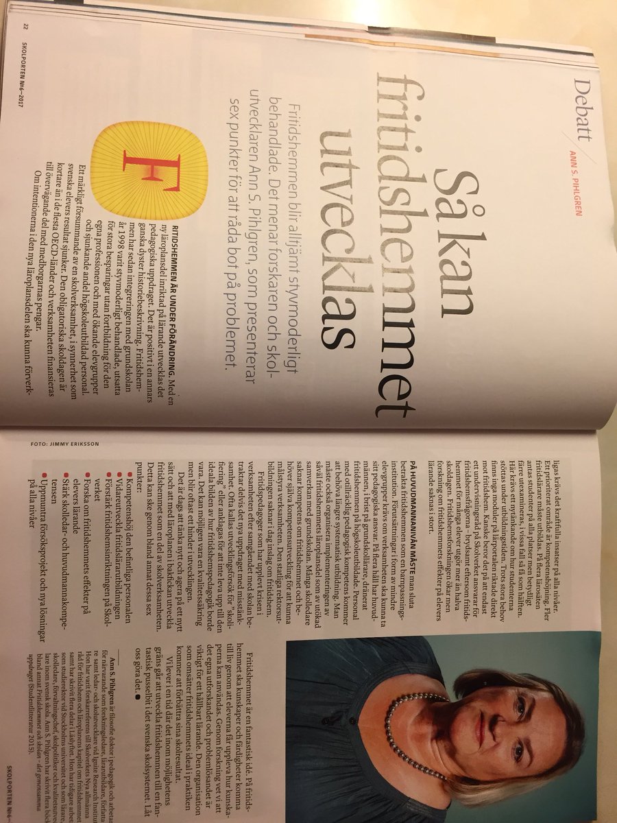 Debattartikel i Skolportens Magasin.