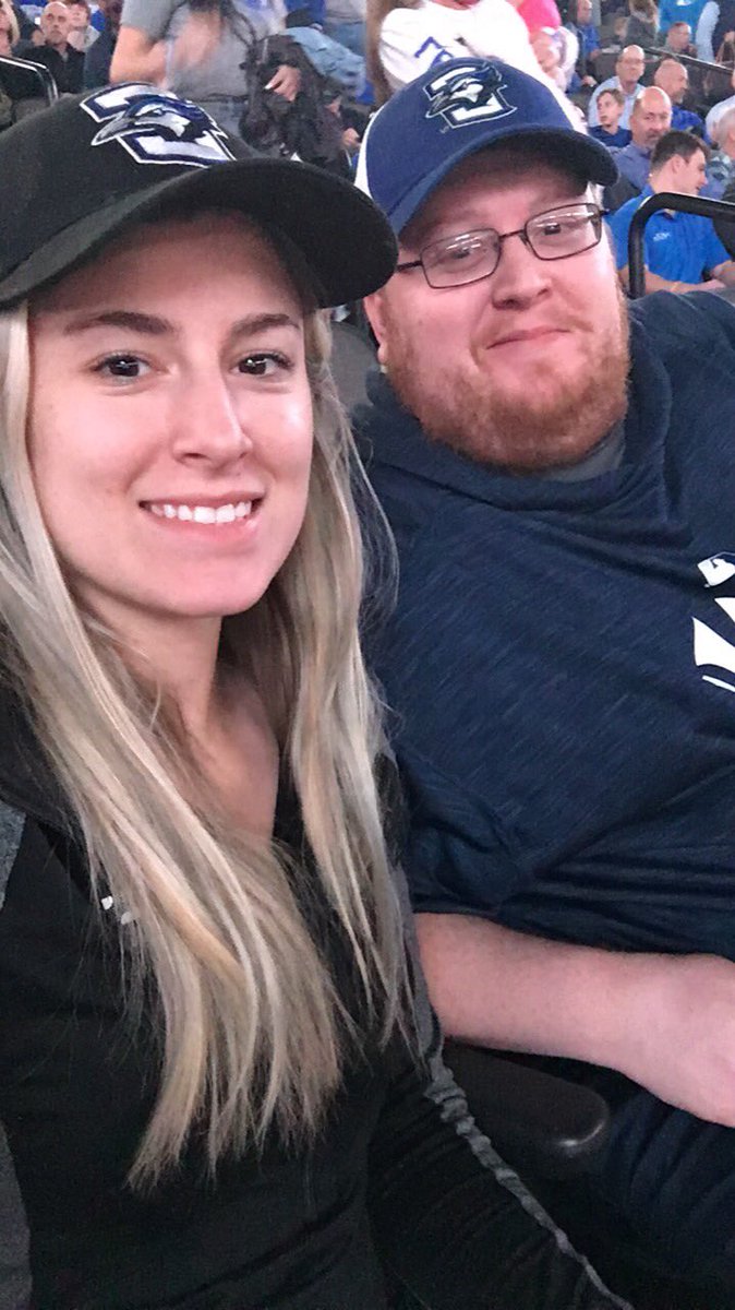 Nikole_Eliakis's tweet photo. First Jays game with my boss. #GoJays https://t.co/qZotk0cAgU