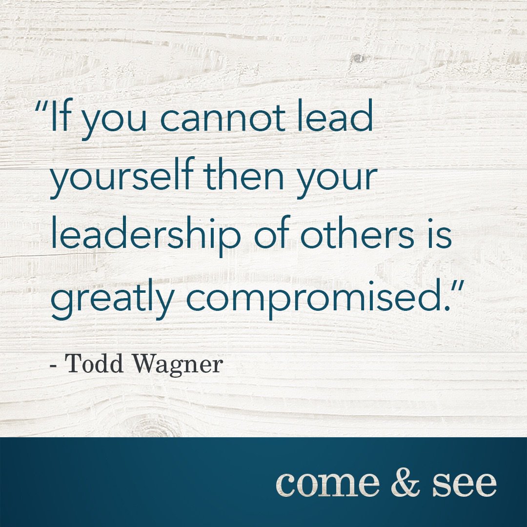 WatermarkChurch's tweet photo. How are you doing at leading yourself? If you desire to lead others, you have to first be able to lead yourself.

Learn more in @wordsfromwags’s new book, “Come &amp; See,” which is available wherever books are sold. https://t.co/Wwejm3iksD