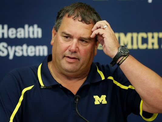 Jensor_'s tweet image. Brady Hoke wondering how long he’ll have this @Vol_Football HC position. #Vols #UTKFootball #Volunteers #VolsFootball