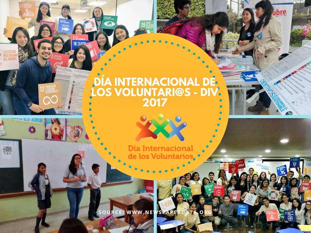 TmmMillennials's tweet photo. Happy #IDV2017! With 400+ volunteers mobilized in our 5 years of actions, @TmmMillennials is proud to celebrate today 🙌🏼🌎❤️🎉
#Peru2030 https://t.co/gERxYxHeKI