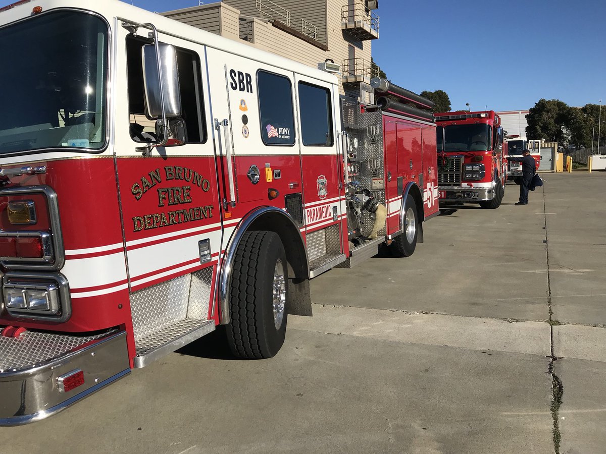 Crews from Station #61, San Bruno and North County Fire getting ready to deploy to the #CreekFire in LA. Be safe! <a href="/SSFFire/">SSF Fire Department</a> <a href="/CityofSSF/">South San Francisco</a>