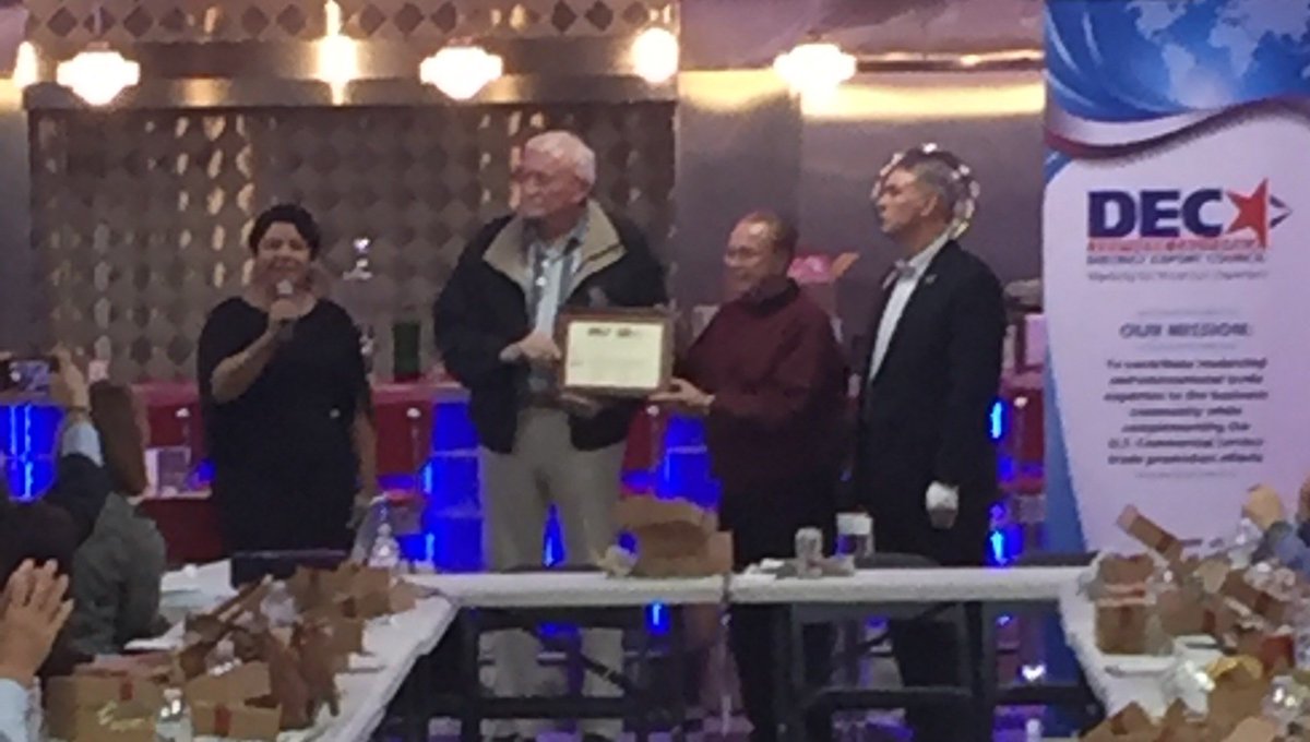 District Director Medina from #CA44 helped present a DEC Certification of Appreciation to Price Transfer owner Rick Lorenzen for continued support of the export trade community. .<a href="/ExportSoCal/">DEC-SOCAL</a>