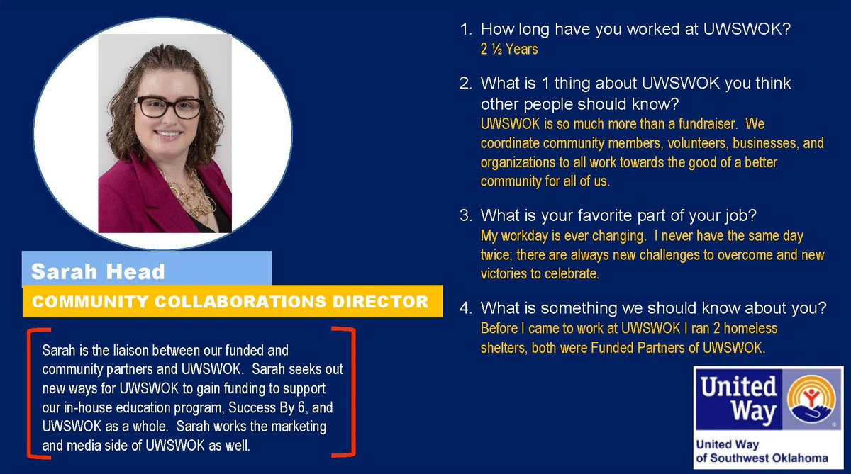 uwswok's tweet photo. It's #TeamTuesday! It takes a mighty team to #LIVEUNITED here at #UWSWOK. Every Tuesday we will focus on an amazing individual that works hard to make UWSWOK and our community great! https://t.co/rG4enUK1WR