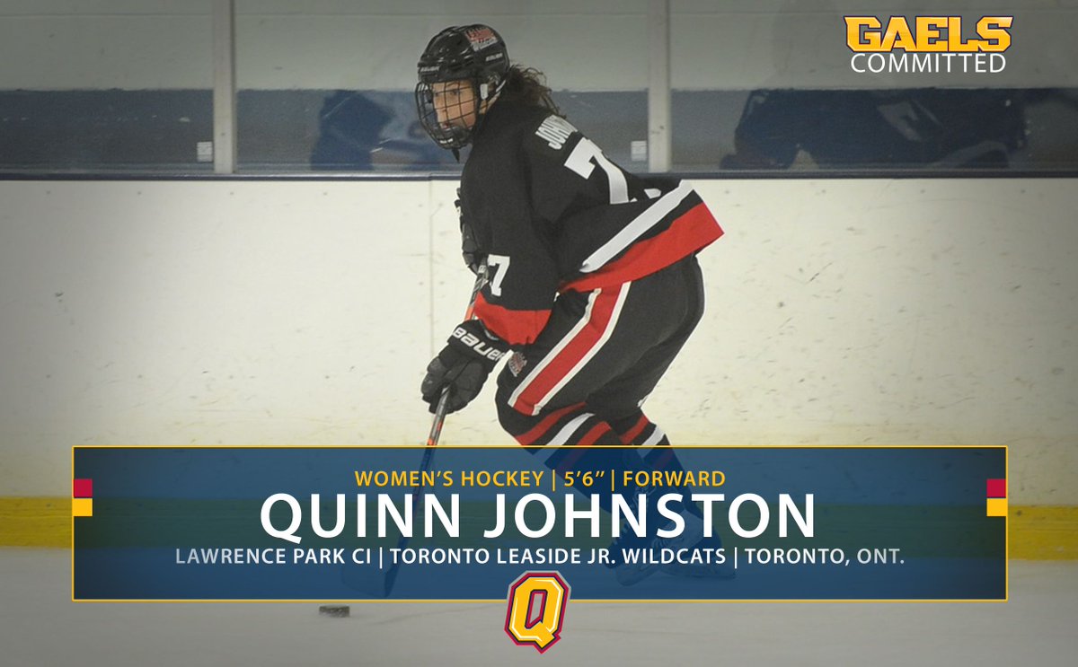 WHKY 🏒 Quinn Johnston is GAELS COMMITTED!⠀
⠀
Out of Toronto, Johnston has an OFSAA gold and silver in hockey along with two bronze medals in the pole vault. She currently co-captains the Toronto Leaside Jr. Wildcats #LeadTheWay #GaelsCommitted
