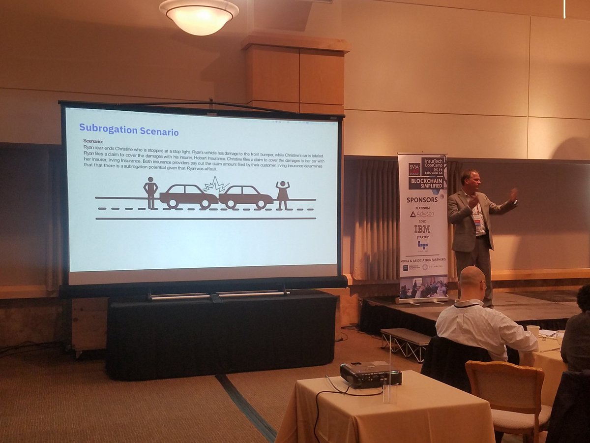 lewisfarrell's tweet photo. Great preso by Michael Hertzig - Subrogation & #Blockchain @IBMBlockchain @IBM https://t.co/5T8Um1Jvp0 | #InsTechLAB #InsurTech #Insurance https://t.co/2ifIBk2VF3