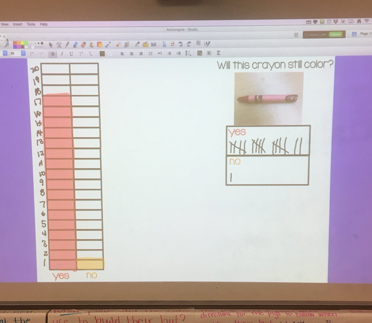 MrsMadsen05's tweet photo. QOTD: will broken crayons still color? #askedseriously #surprisinganswers #iteachfirst https://t.co/35UYzB5ubd