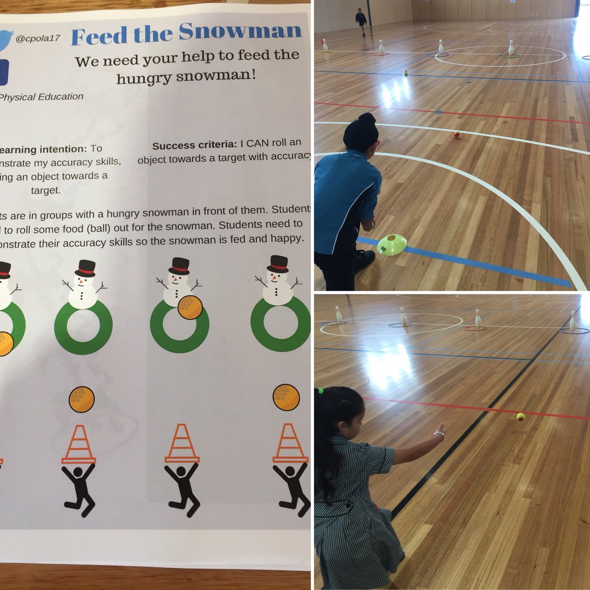cpola17's tweet photo. Feed the snowman! Ss revisiting their throwing and rolling skills. Itโs amazing to see these 5yo improvements since they began #physed back in February. #PhysEdMas https://t.co/WRnZrlLKUG