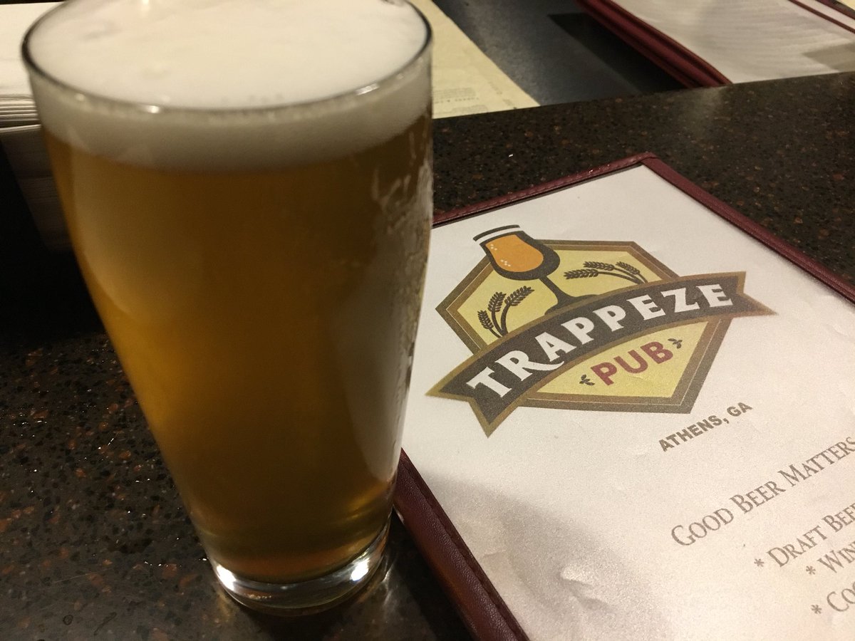 TheDza's tweet photo. Sipping some of that unfiltered, dry hopped #TorchPilsner at Trapeze Pub #Athens #GA #specialrelease @FoothillsBeer https://t.co/0cJnpepl7V