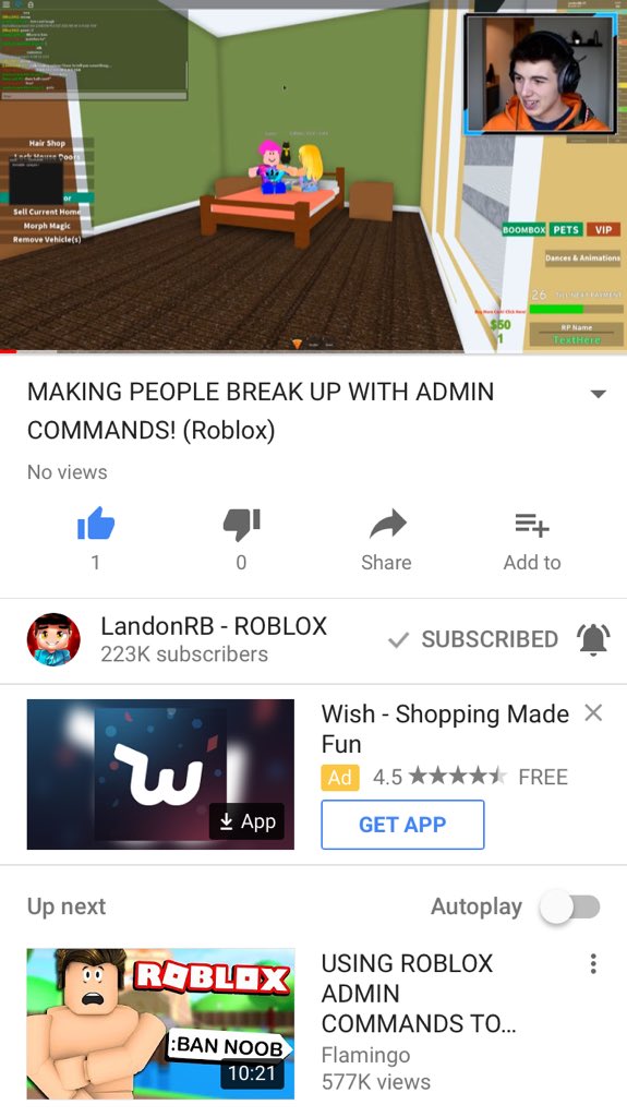 Landon On Twitter Making People Break Up With Admin Commands