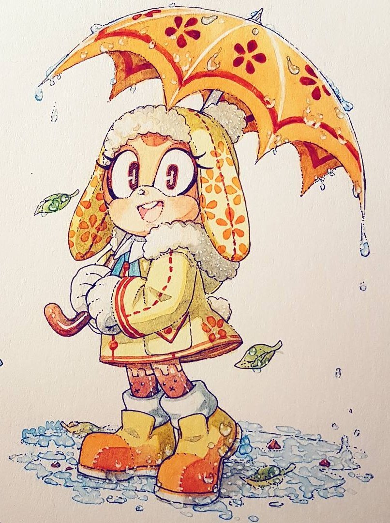 CoffeeBearSama's tweet photo. 🌟🍃RAIN COAT CLASSIC CREAM🍃🌟
#art #doodles #fanart #sonicfanart #sonicforces #sega #watercolor #illustration #sonic #creamtherabbit #sonicthehedgehog #classiccream #chibi #traditionalart https://t.co/65abGrQM69