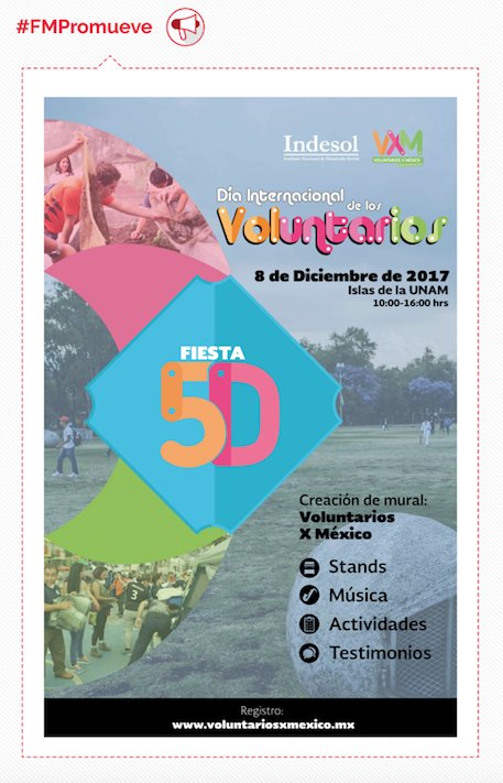 FundMercedAC's tweet photo. Se parte de la celebración por el día internacional del voluntario #DIV2017. Te esperamos para convivir y compartir nuestras experiencias como voluntarios #VxM #FMpromueve https://t.co/07HD6IUJr6