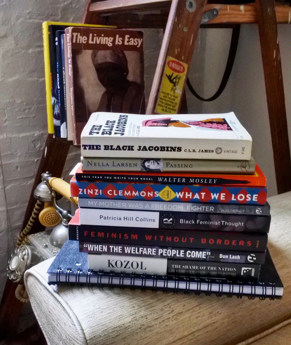 Books on being Black. Being "mixed." Being neglected. Being on welfare. Being a woman. Being free. Being.