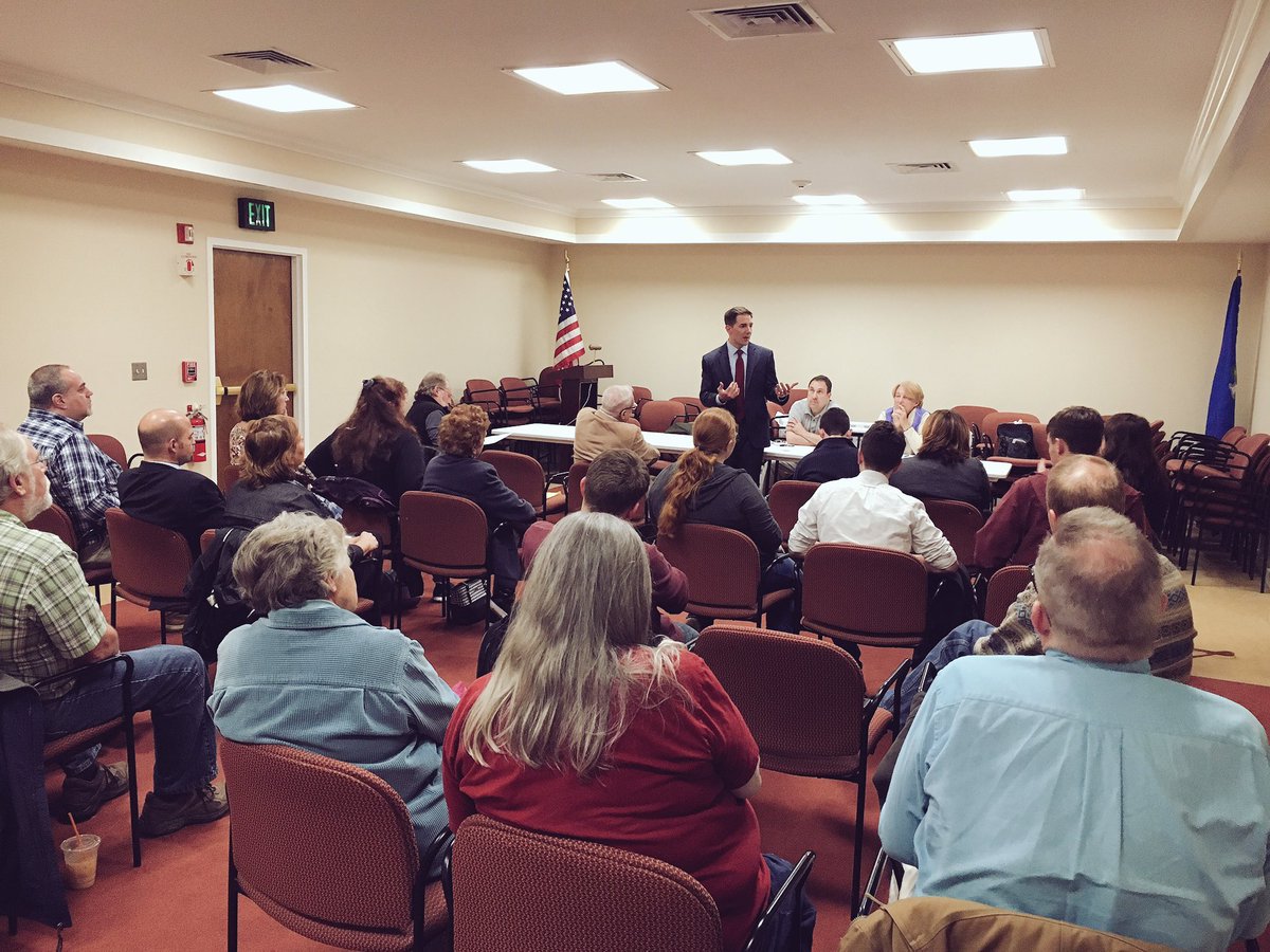 ChrisMatteiCT's tweet photo. In #Durham with the @DurhamCtDems. Talking labor rights, #NetNeutrality and the rule of law. #OneConnecticut https://t.co/NjQ0wVDS85