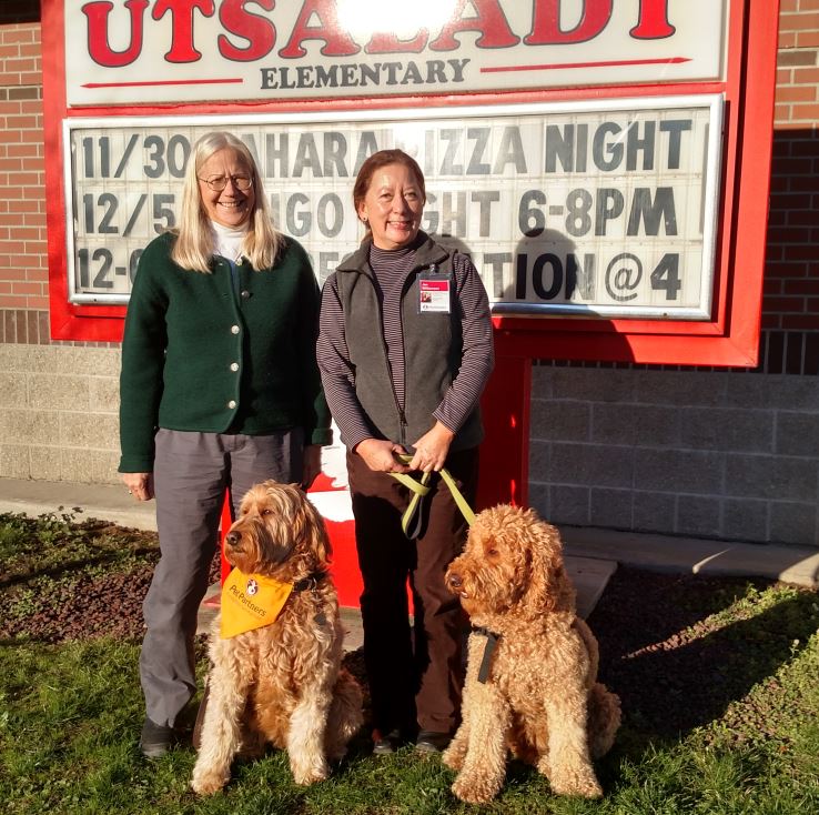camanolibrary's tweet photo. We have been having a blast visiting the Camano Island elementary schools with our Reading with Rover teams! Thanks Cindy &amp; Jan! https://t.co/1l4HbU168M