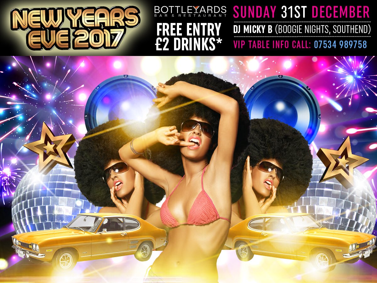 bottleyards's tweet photo. FREE ENTRY and selected drinks just £2 on NYE plus Micky B will be taking us on a journey through the 60’s, 70’s, 80’s, 90’s and maybe the naughties too 🎉🎶 https://t.co/iyhVG7jVSM