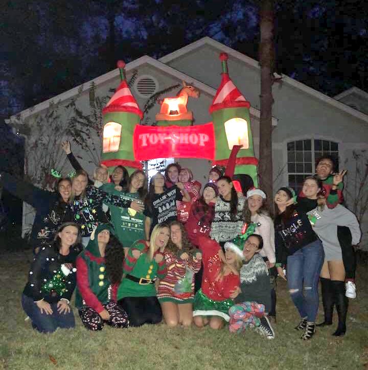 FSUMajorettes's tweet photo. Majorette Ugly Sweater Christmas Party was a success!! This has been a special team...such a fun group. Proud of you girls!! #TisTheSeason #UglySweaterParty #FSUMajorettes #FSUFeatureTwirlers #GoNoles #CollegeTwirlers https://t.co/J185fHTvpy