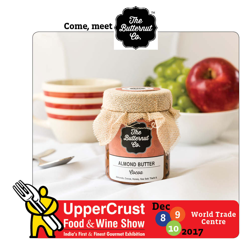 uppercrustmag's tweet photo. It's yum and healthy, too. Try the all new range of peanut and almond butters, inclusive of Organic Honey PB, Unsweetened Almond Butter, Chocolate PB and more by @TheButternutCo at the UpperCrust Food Show from 8-10 Dec at @WTCMumbaiIndia #food #wine #UCFS2017 #foodexhibition https://t.co/0kEswQwmZ2