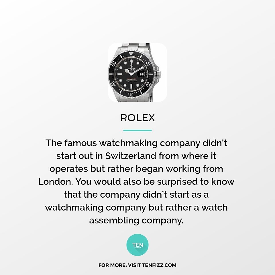 TEN_Youth's tweet photo. Interesting fact about Rolex
#fact #tenfizz #entrepreneur #startup #luxury https://t.co/mUCu2xe9qP