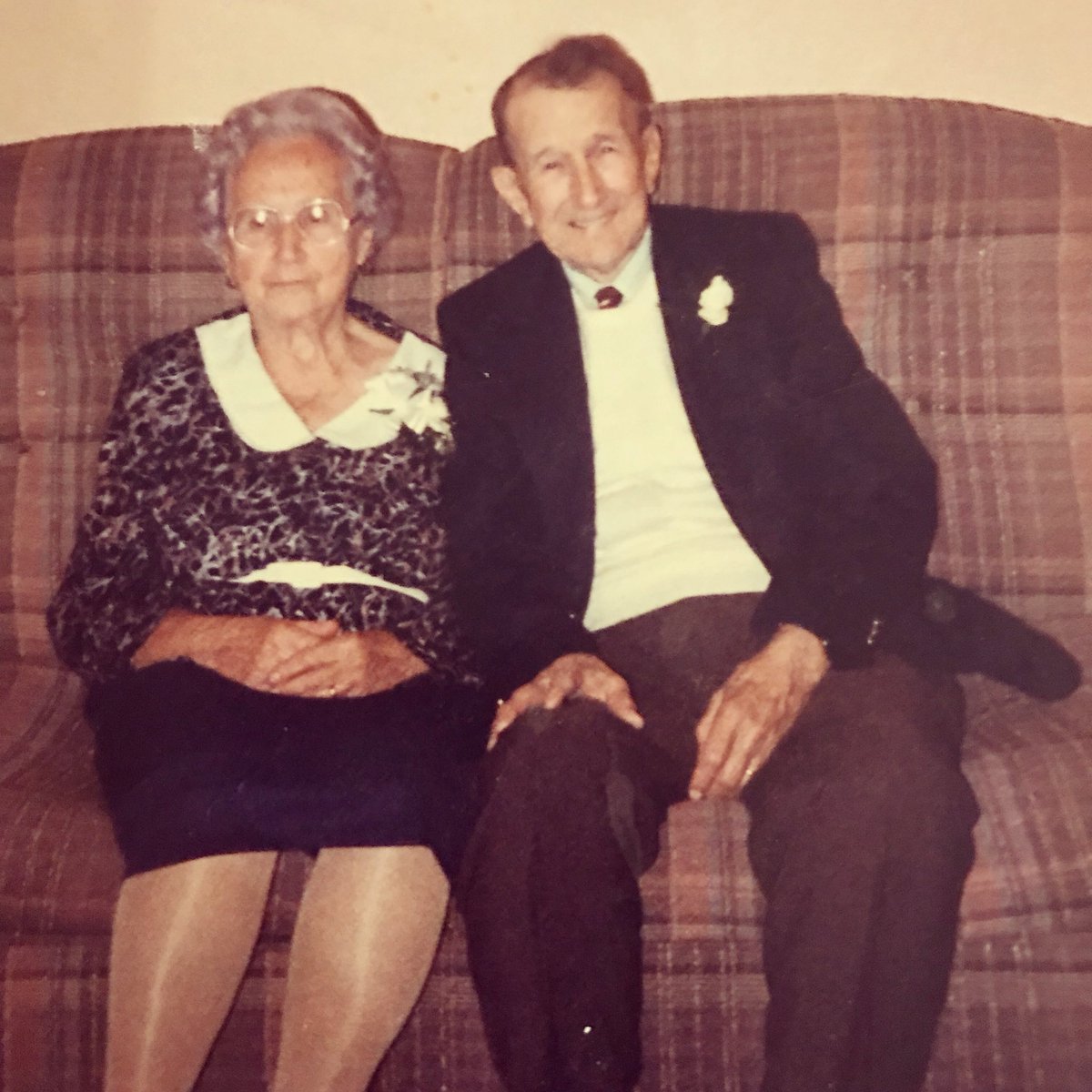 This is my great-grandfather with my great-grandmother on their 65th wedding anniversary. I was 9 when he died.