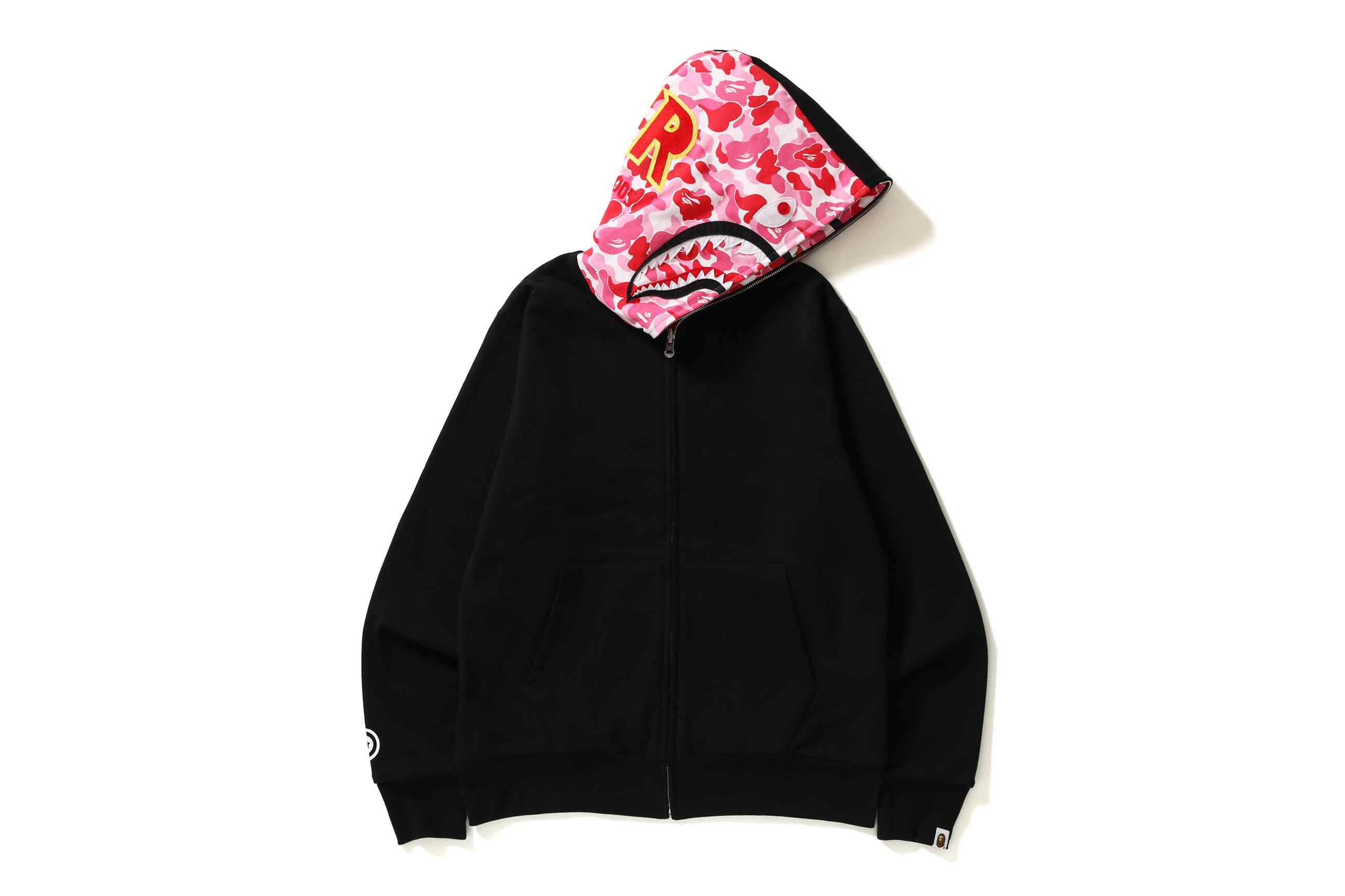 Bape Pink Shark Full zip Hoodie